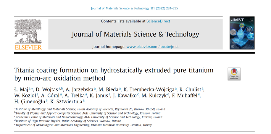 Nowa publikacja w Journal of Materials Science & Technology