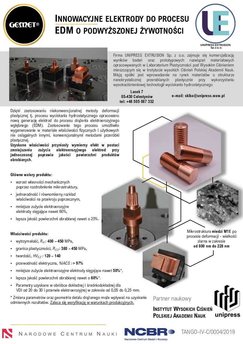 Karta katalogowa elektrody EDM-b